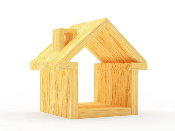 Иконка деревянного дома — стоковое фото