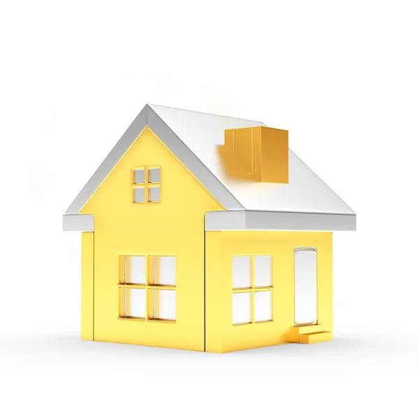 Golden house with silver roof — Stock Photo, Image