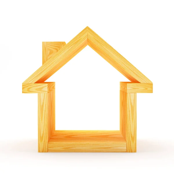 Icona della casa in legno — Foto Stock