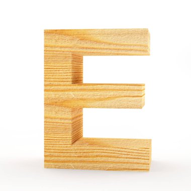 Büyük Harf E. tahta alfabesi 