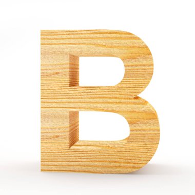 Büyük harf B. tahta alfabesi 