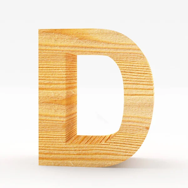 Letra maiúscula D. Alfabeto de madeira — Fotografia de Stock
