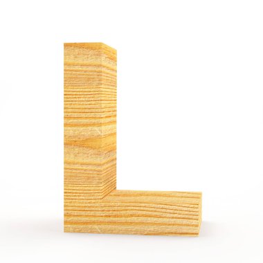 Büyük harf L. tahta alfabesi 