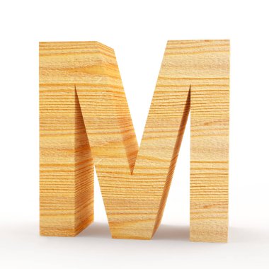 Büyük harf M. tahta alfabesi 