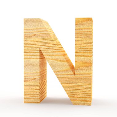 Büyük harf N. tahta alfabesi 