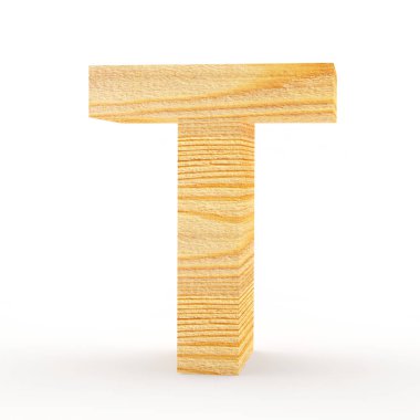 Büyük harf T. ahşap alfabe 