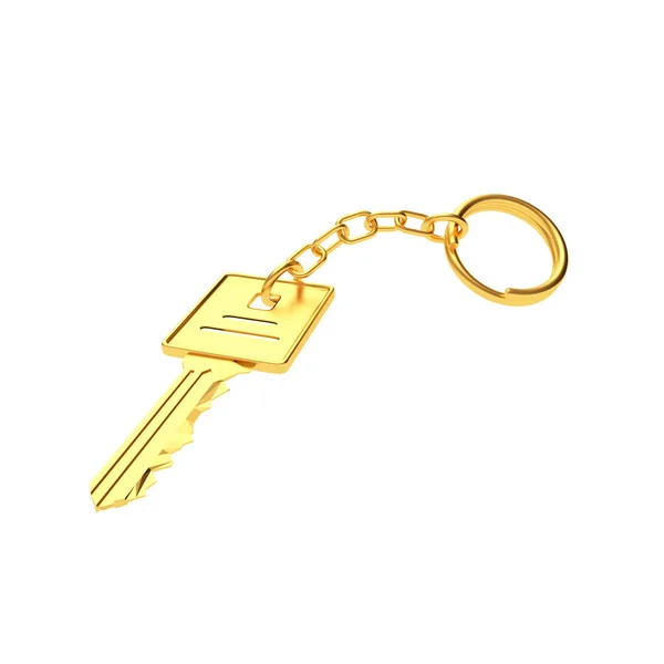 Golden key with key chain — Stock Photo, Image