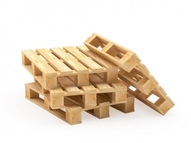 Ahşap palet yığılmış