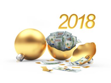  Para ile bütünleşmiş ve kırık altın Noel topları