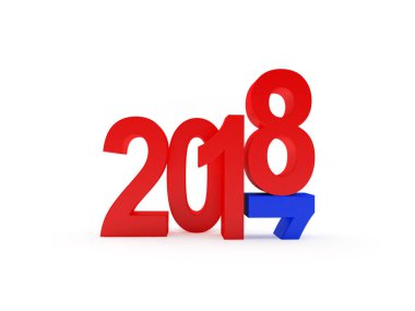 2018 yeni yıl kavramı. Mavi 7 kırmızı 8'e değişti.