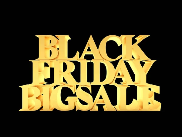 Arany szöveg fekete péntek és Big eladó fekete — Stock Fotó