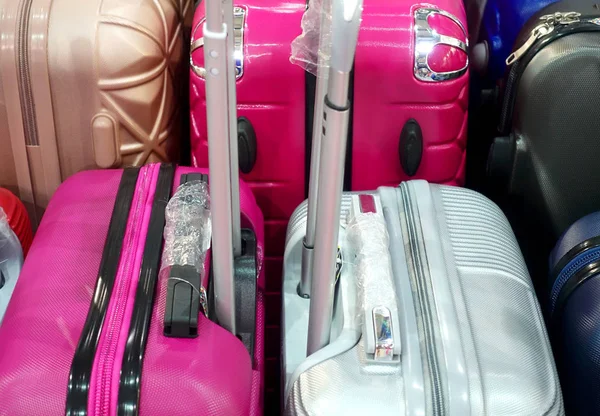 Set Colorful Suitcases Top View — Stock Photo, Image