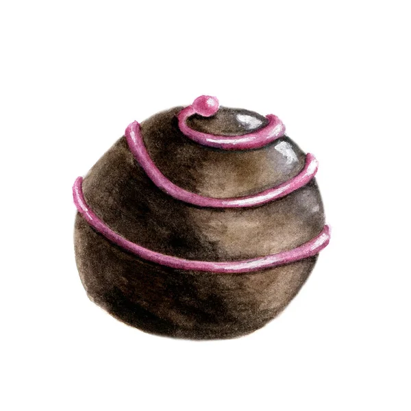 Pembe dekorasyonu ile yuvarlak çikolata şeker