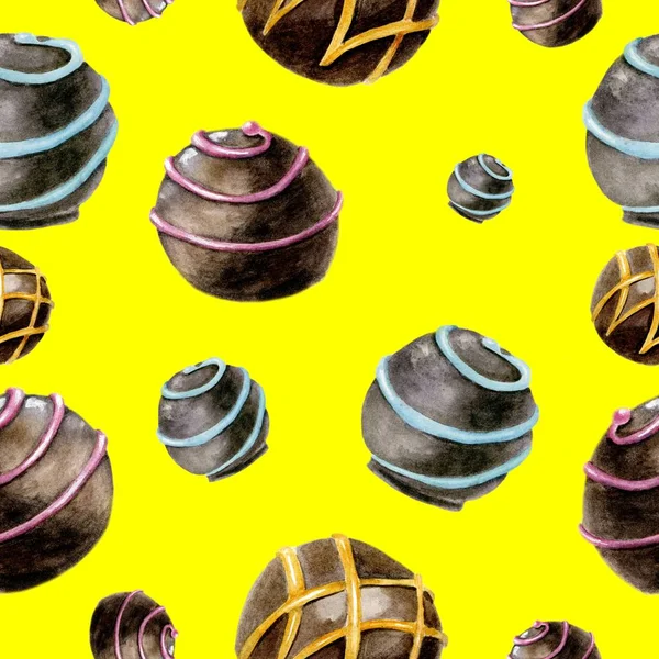 Seamless mönster med choklad. — Stockfoto