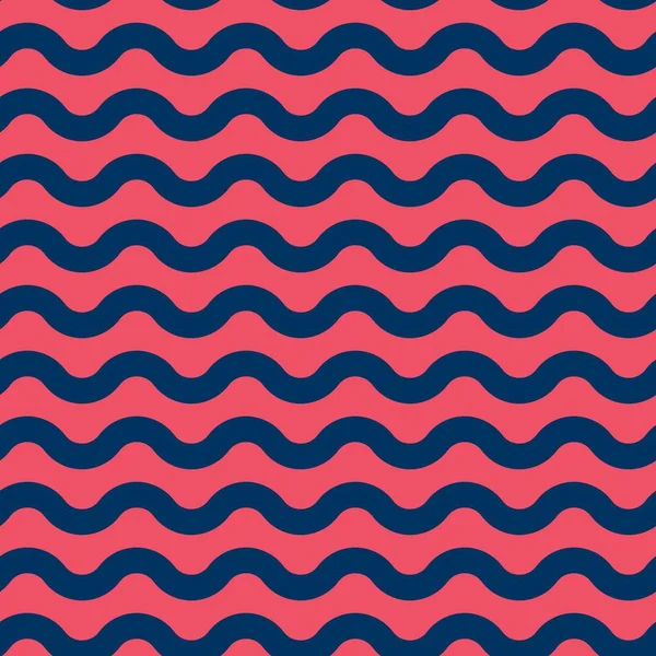Mavi ve kırmızı dalgalar ile sorunsuz vektör deniz desen