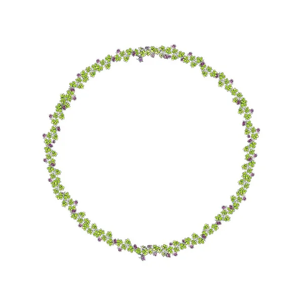 Πράσινο τριφύλλι Αγίου Patricks ημέρα φόντο. Κύκλος καρέ — Φωτογραφία Αρχείου
