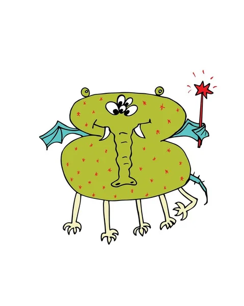 Elle çizilmiş vektör karikatür doodle canavar