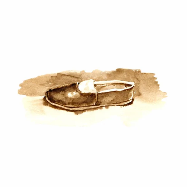 Beyaz zemin üzerine suluboya spor ayakkabı — Stok fotoğraf