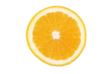 Beyaz arkaplanda izole edilmiş turuncu dilim