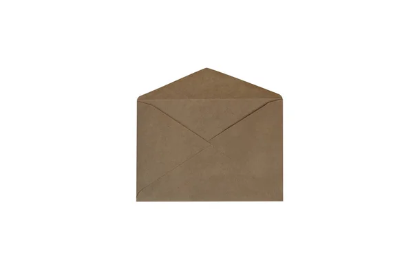 Bruine open kraftpapier envelop. geïsoleerd. — Stockfoto