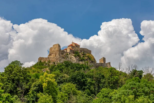 Beautiful View Rupea Stronghold Blue Sky White Clouds Rupea Brasov — Stock Photo, Image