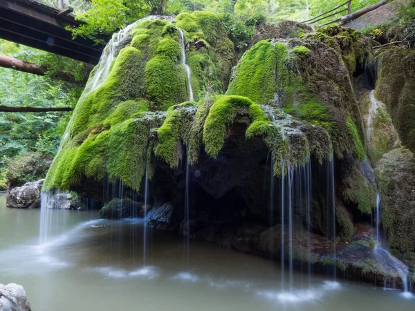 Уникальный Красивый Водопад Бигар Полный Зеленых Млекопитающих Бозовичи Караш Мбаин — стоковое фото