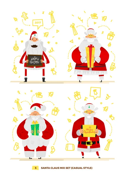 Набор Санта-Клаусов — стоковый вектор