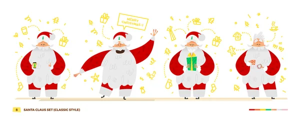 Conjunto de Papai Noel —  Vetores de Stock