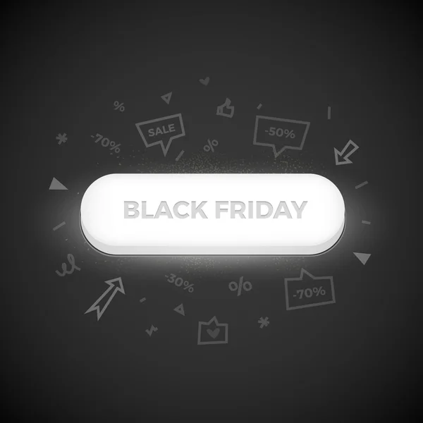 Black friday sale button icon — Stock Vector