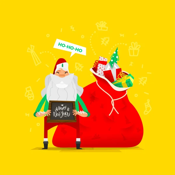 Bannière de vacances avec santa claus — Image vectorielle