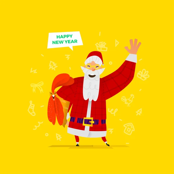 Vakantie banner met santa claus — Stockvector