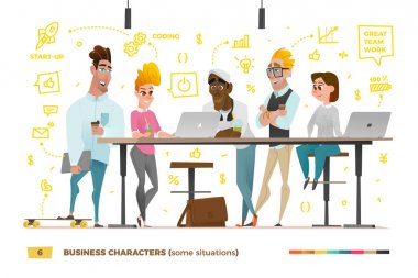 Cartoon business people characters  clipart