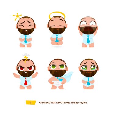 Şirin Bebek karakter duygular seti. 