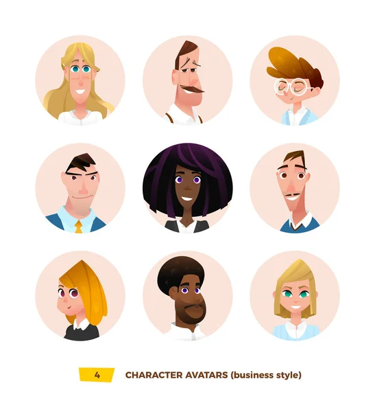 Personagens avatares em estilo cartoon —  Vetores de Stock