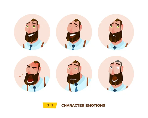 Characters avatars emotion — Stock Vector