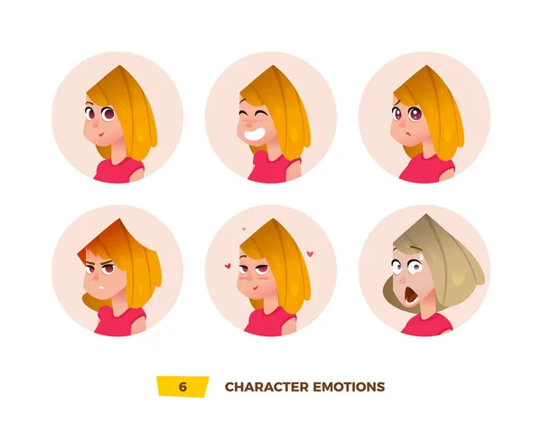 Characters avatars emotion — Stock Vector