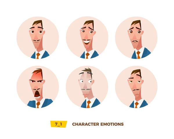 Karakterek avatarok érzelem — Stock Vector