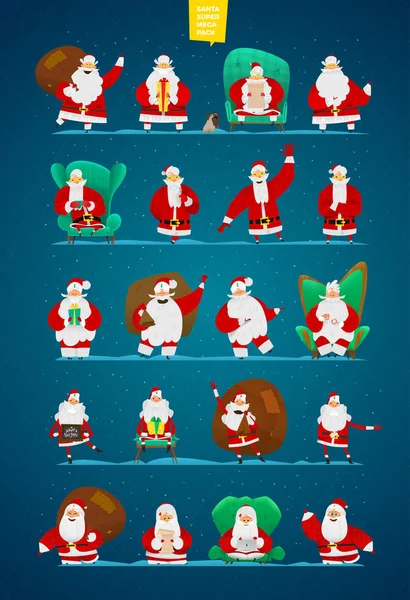 Babbo Natale set di caratteri — Vettoriale Stock