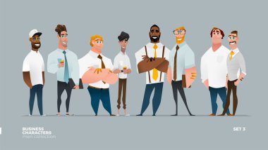 Modern Gündelik İş Giysilerinde İş Adamları Koleksiyonu