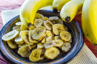 bir tabak içinde Muz fiş