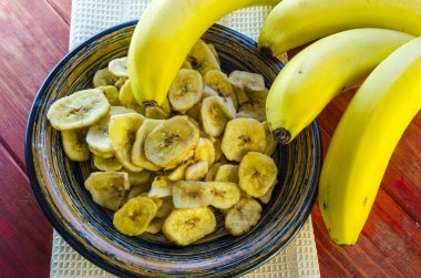 bir tabak içinde Muz fiş