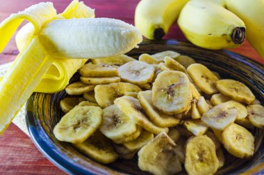 bir tabak içinde Muz fiş
