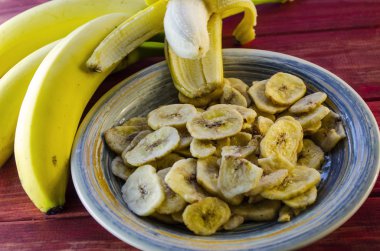 bir tabak içinde Muz fiş