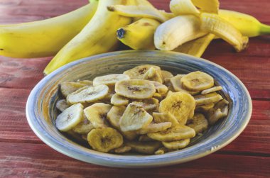 bir tabak içinde Muz fiş