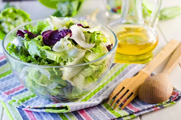 Verse voeding groene salade — Stockfoto