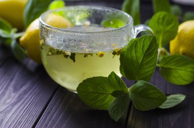 Limonlu ve naneli çay.