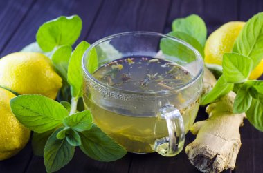 Nane ve zencefil ile bitkisel çay