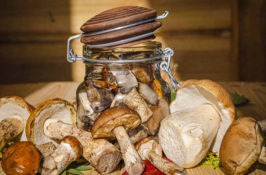 mantar bir kavanoz içinde