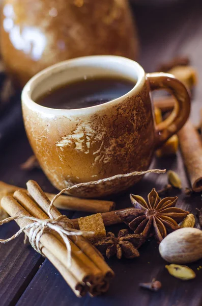 Coffee with spices — Stock Photo, Image