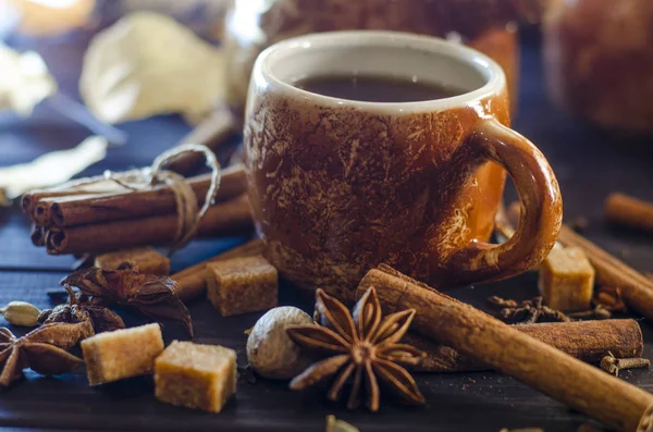 Coffee with spices — Stock Photo, Image